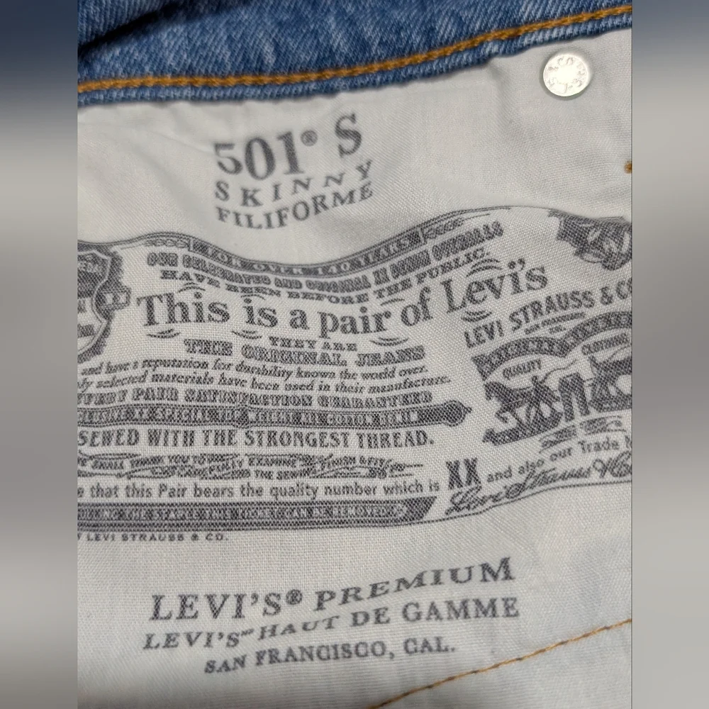 Levi's Women's Blue Patchwork Skinny Jeans 28 - Picture 5 of 7